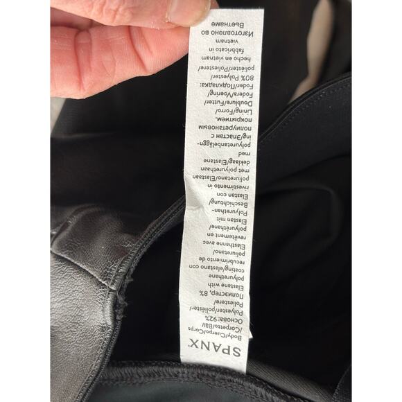 Spanx Leather Like Flare Pants NEW Luxe Black Size Small Womens Bikercore Moto - Picture 12 of 13